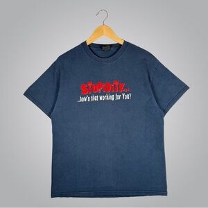 Y2K Stupidity How’s That Working For You Navy Short Sleeve Tee Large